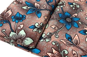 MINT FLOWERS Afrikanischer Wax Print Stoff